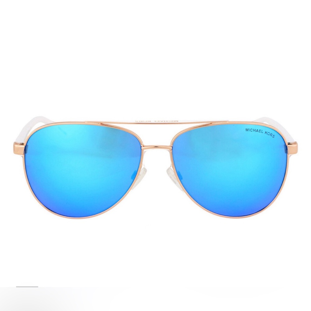MICHAEL KORS 100% AUTHENTIC TURQUOISE GLASS SUNGLASSES WITH WHITE & ROSE GOLD!
